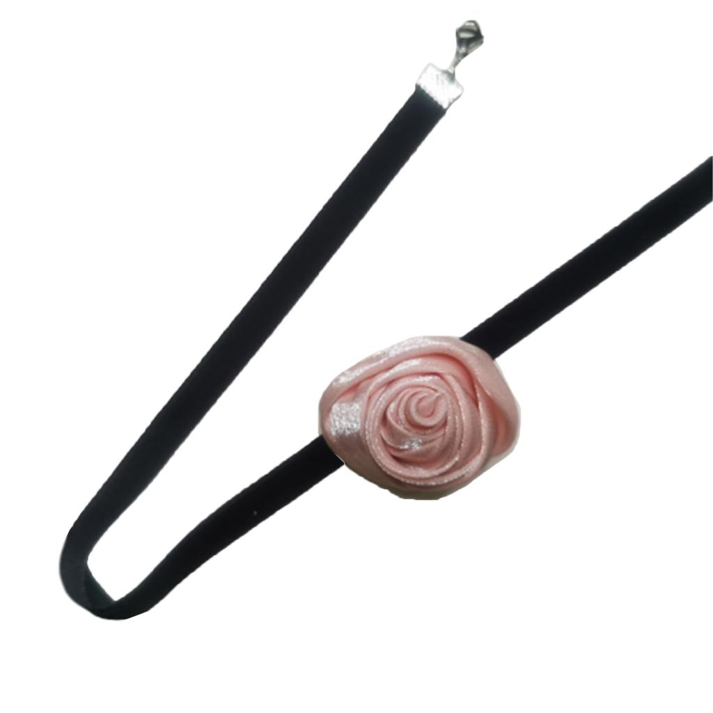 Retro Style Handmade Rose Necklace Elegant Collar Bohemian Exaggerated Flowers Necklet Velvet Elegant Clavicle Chain