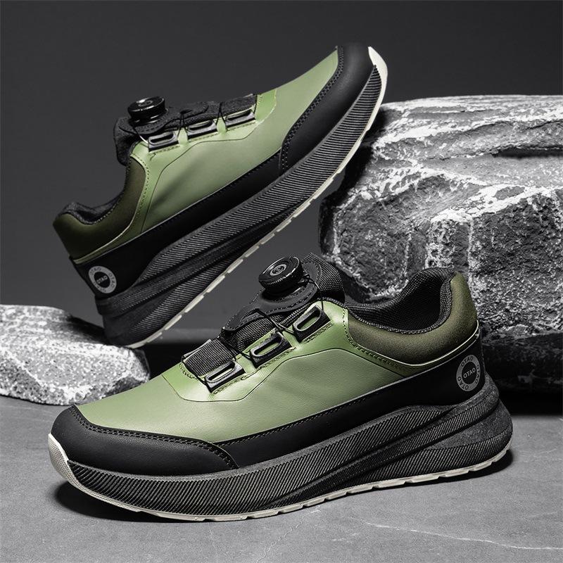 Shoes autumn new knob buckle waterproof casual shoes outdoor thin lace-up mountaineering sneakers
