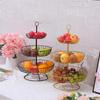 Huishoudelijk 3-laags fruitschaal aanrecht metalen fruitmand zwart retro stijl dienblad rek opbergmand WF1020