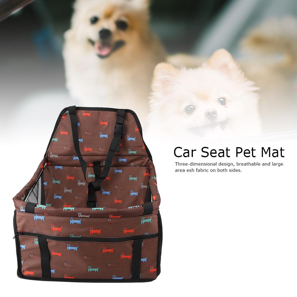 Oxford Cloth Pet Dog Cat Car Front Seat Non slip Mat Basket Pet Safety Carrier (Coffee)