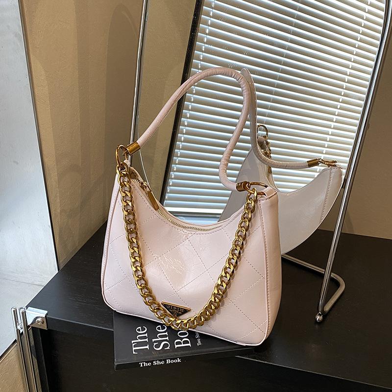 Rhombus Chain Small Bag Women's 2025 Summer New Shoulder Bag Texture Crossbody Armpit Bag