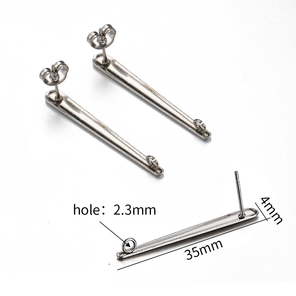 Kein Verblassen 10 Stück Edelstahl Leere Ohrstecker Basis Pins Mit Ohrstecker Ohrrücken für Schmuckherstellung DIY Zubehör
