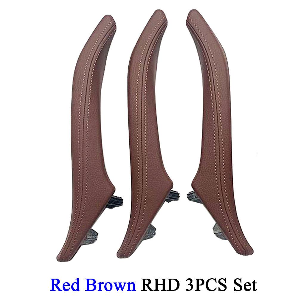 LHD RHD Car Inner Left Right Door Pull Handle Leather Assembly Set Trim Replacement for BMW 5 Series F10 F11 F18 520 523 525