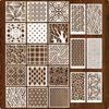24 Pieces Geometric Stencil Set Flexible for Crafters