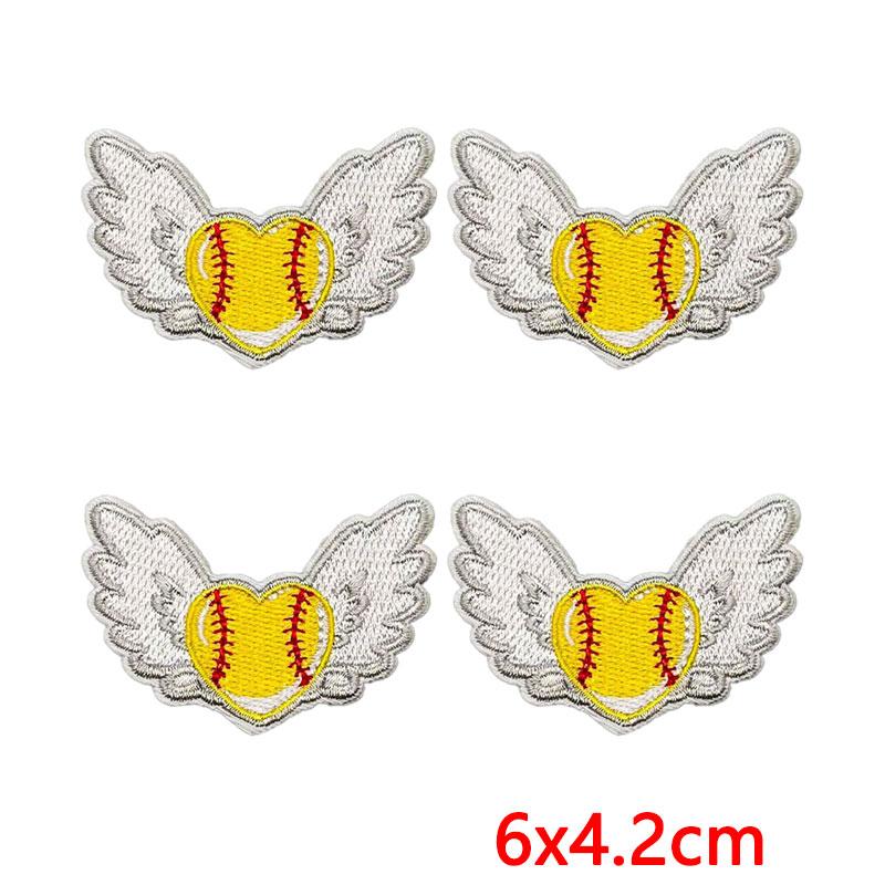 10PCS Softball Themed Iron On Patches, Softball Bow & Unicorn Embroidery Patches, Patches for Clothing DIY Decoration