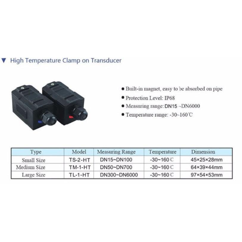 TUF-2000B Portable Digital Water Liquid Flow Meter Wall Mounted Clamp On Ultrasonic Flowmeter