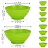 Evanda Set of Light 500ml Unbreakable Dishes and PP Plastic and Perfect for and Heat and Cold Microwave and Dishwasher Safe Bowls, 8, Green, & 1000ml,