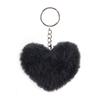 8Cm Fluffy Pompom Keychain Gifts For Women Soft Heart Shape Pompon Fake Rabbit Key Chain Ball Car Bag Accessories Key Ring