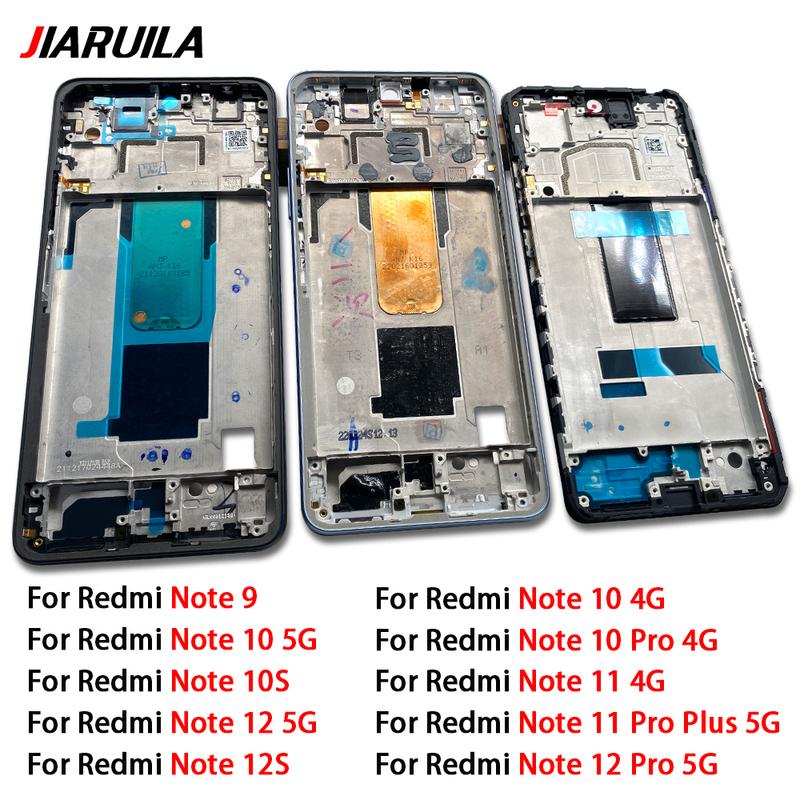 LCD Front Housing Middle Frame Screen Bezel Cover Holder For Xiaomi Redmi Note 9 10S 10 11 Pro Plus 12S 12 Pro 5G 4G