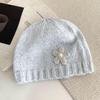 Bowknot Sequin Knitted Hat Hollow Woven Cap Fashion Beanie Hat  Winter