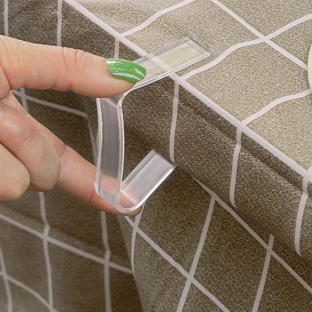 4 ks Klip na ubrus Plastový Průhledný Protiskluzový Držák na ubrus pro Rodinnou Restauraci L