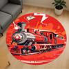 1PC Steam Train Lightning Round Chair Mat Area Rug - Non-Slip, Floor Mat for Office, Bedroom, and Indoor Decor -Gift D1127205