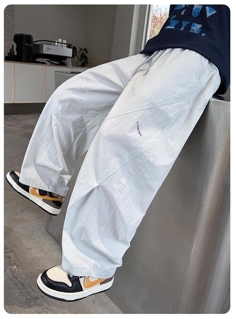 Boys' Straight Leg Wide Leg Loose Casual Pants 2026 New Style for Children, Middle-aged and Young Boys, Summer Thin Design, Mosquito Proof Sport