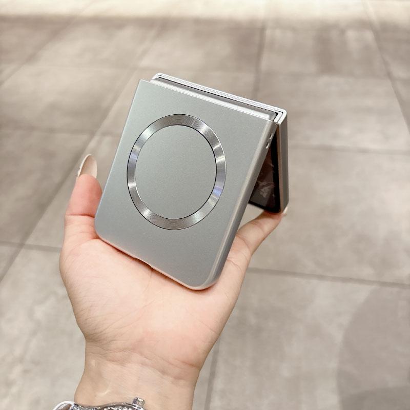 Für Magsafe Magnetisches Kabelloses Laden Neue Einfarbige Galvanisierte Randlose Handyhülle Für Samsung Galaxy Flip 6 5 4 3 Bumper Abdeckung
