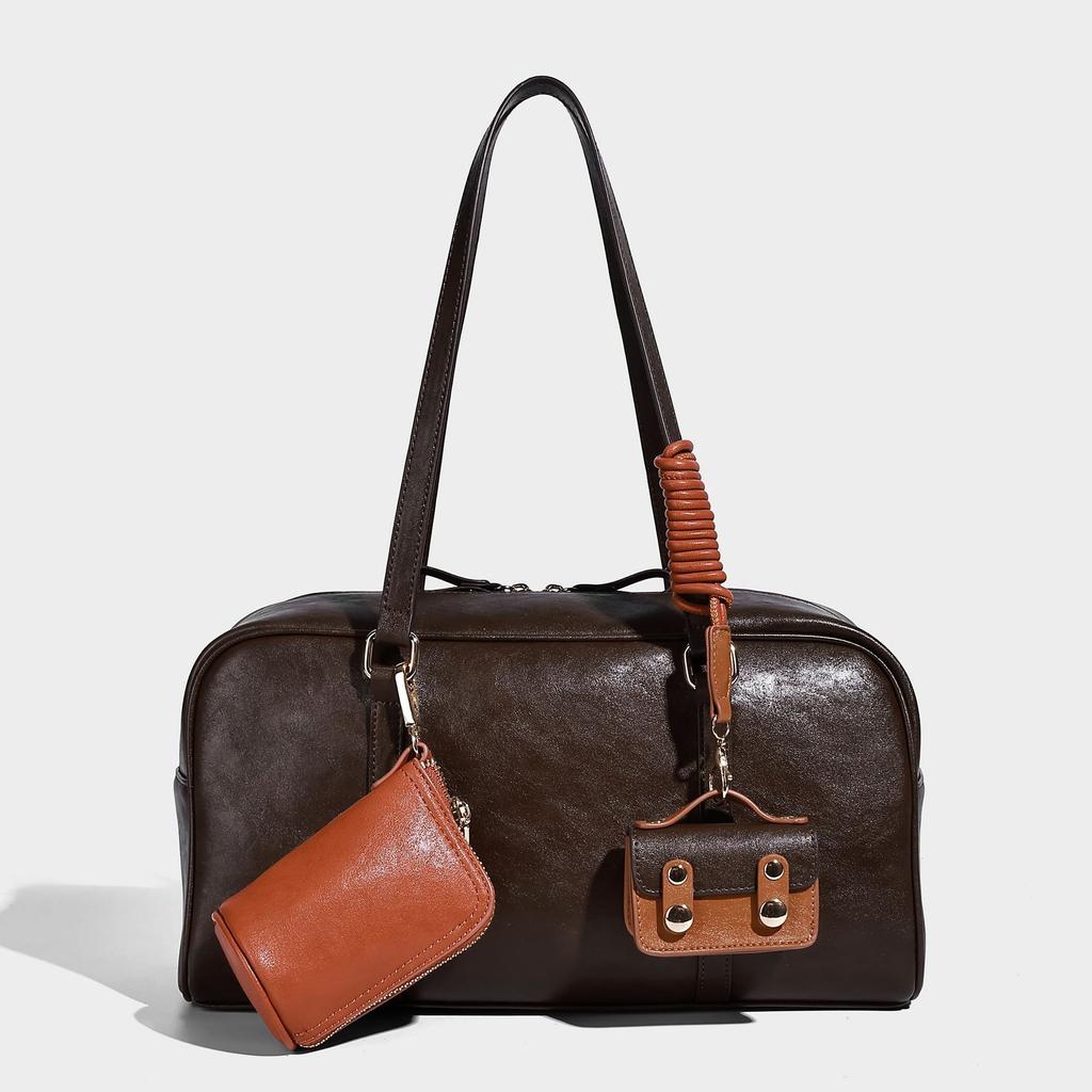 High-end Handheld Boston Bag for Women 2025 New Winter Large Capacity Commuting Shoulder Underarm Bag