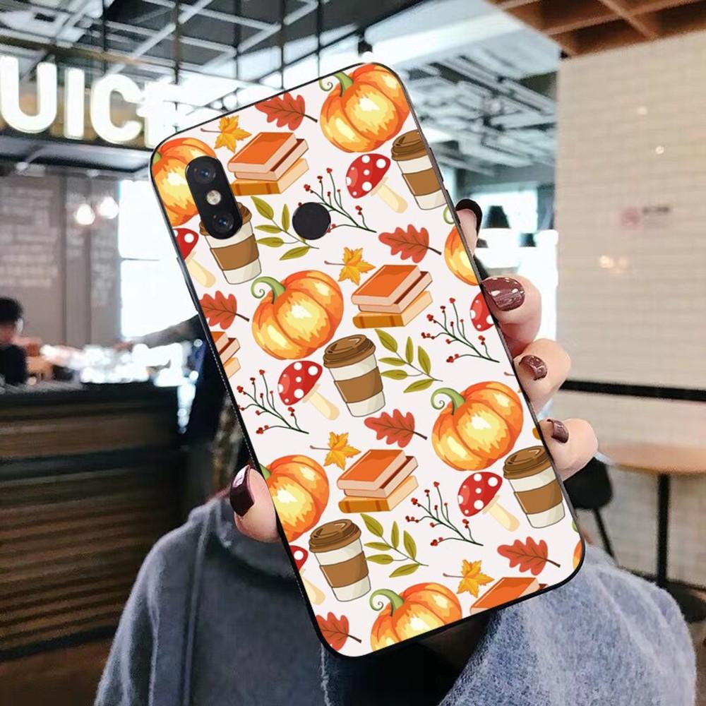 Autumn Pumpkin Leaf Halloween Phone Case For Xiaomi Mi 5X 8 9 10 11 12 Lite Pro 10T PocoX3pro PocoM3 Note 10 Pro Lite