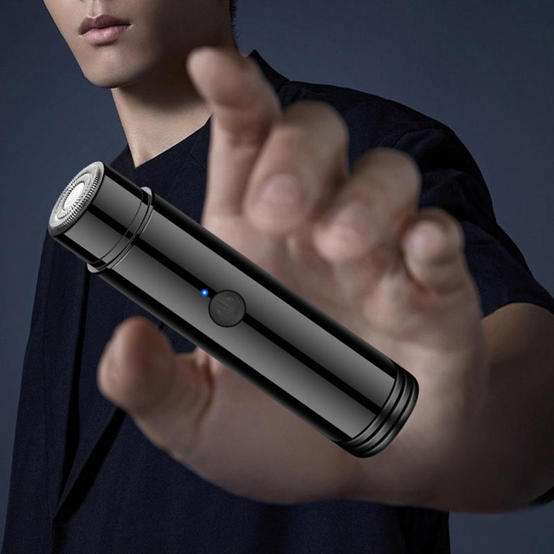 Mini přenosný elektrický holicí strojek s automatickým ovládáním, nabíjení přes USB, pro obočí, horní a dolní rty, tváře, bradu a krk