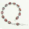 Water Drop Red Garnet CZ 925 Silver Jewelry Length 21cm Link Chain Bracelet for Women Free Gift Box