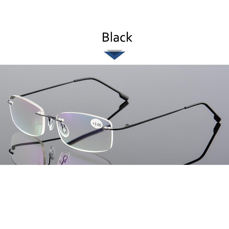 Zilead Randlose Lesebrille Herren Damen Memory Titan Alterssichtige Brille Hochauflösende Brille Sehhilfe +1.0~+4.0