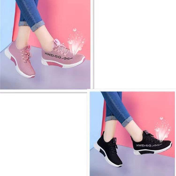 BOGO Spring & Autumn Women's Korean Style Versatile White Sneakers with Thick Soles