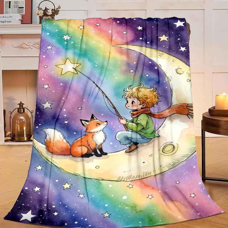 1PC Prince's Nightly Embrace Flannel Blanket Gift, Suitable for Both Men And Women, Soft Ideal for Beds And Sofa, Birthday Or Christmas Gift