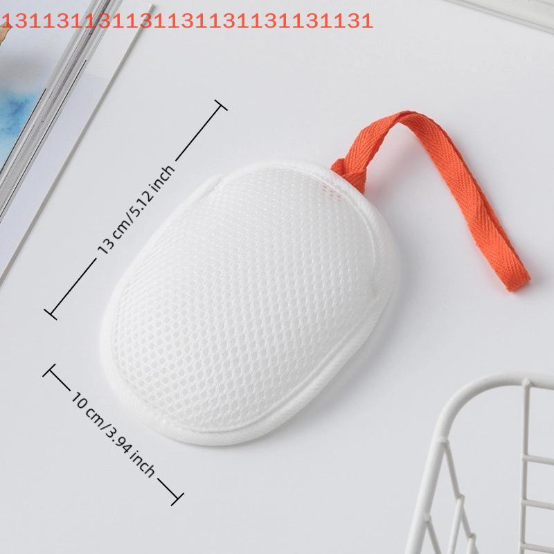Bath Cleansing Foaming Net With Lanyard Double-Sided Oval Soap Bag Body Exfoliating Scrubber Sponges Bathroom Mesh Soap Pocket