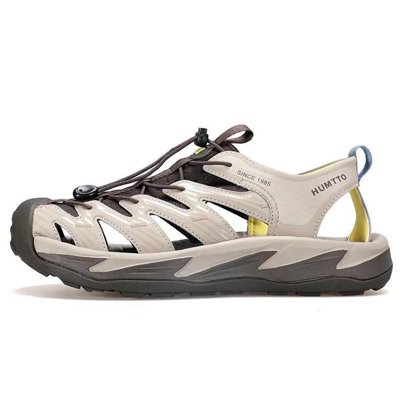 

HUMTTO быстросохнущие уличные мужские сандалии, дышащие летние нескользящие пляжные сандалии для мужчин, повседневные мужские кроссовки из некожи 44 легкие хаки