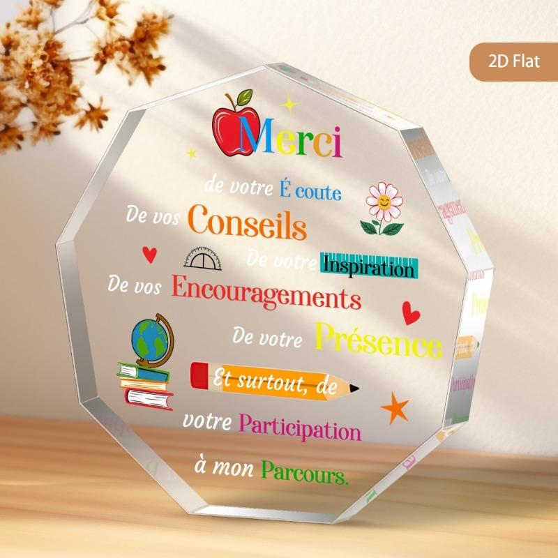 

2D Flat, Hexagonal Acrylic Thank You Gift Desktop Decoration Plaque, Home Decor Plaque Hanging Wall Art Decorative Garden Decoration for Room Door Sig 10*10CM