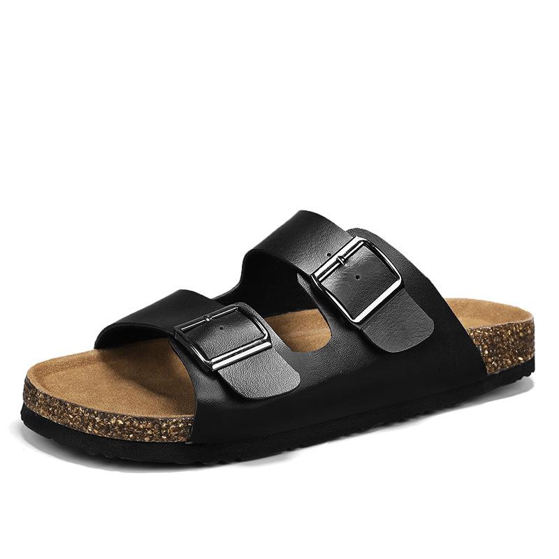 

Wear one-word drag men s summer new retro casual cork slippers men s outdoor thick-bottomed Birkencool slippers 39