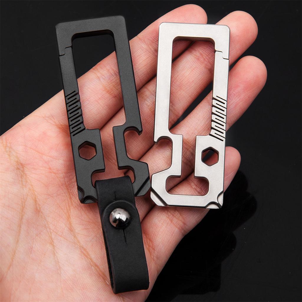 Titaniums Alloy Key Holder with Bottle Opener Screwdriver Waist Hanging Keychain Buckles Outdoor Keychain Accessories