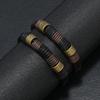 Vintage Mens Leather Bracelet Handmade Weaven Wax Rope Braslet Bangle Accessories Hombre Hiphop Rock Wrap Braclet Gifts For Him