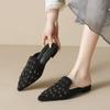 Baotou Half Slippers Women Wear Low-heeled Rhinestone Sandals In Summer, Lazy People Pedal Shoes