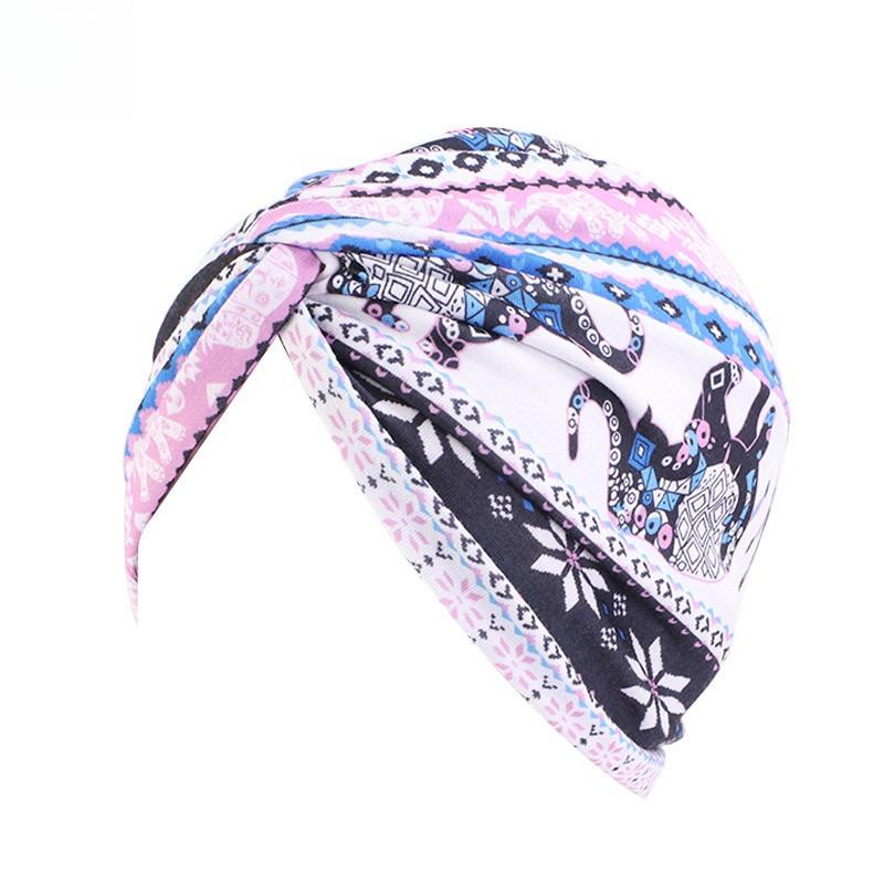 Women Floral Print Turban Hat Cancer Cap Islamic Hair Loss Hat Head Scarf Satin Liner Inner Cap Arab Valentine's Day Valentines