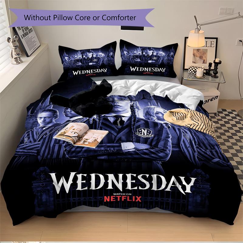 Wednesday Addams Returns Print 3Pcs Bedding Setduvet Cover With 2 Bedropillowcase Home Birthday Gift