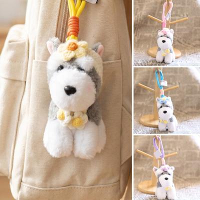 Schnauzer Dog Plush Toy Keychain Stuffed Animal Soft Pendant Cute Birthday Gifts for Bags and Backpacks