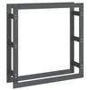 822424 vidaXL Support pour bois de chauffage Gris 100x25x100 cm Bois de pin