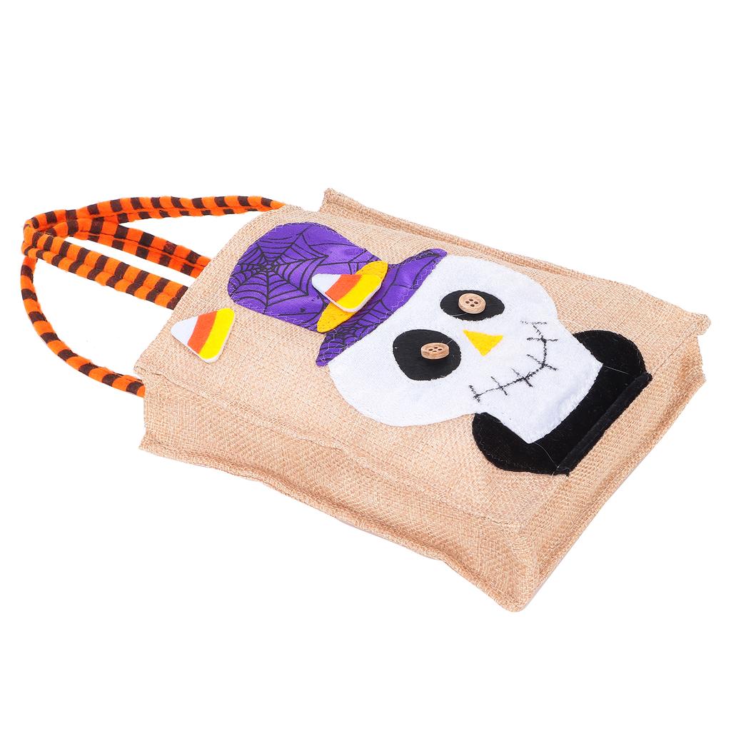 Halloween Tote Bag Gunny Cloth with Handle 4 Patterns Thanksgiving Bags for Trick Treat
