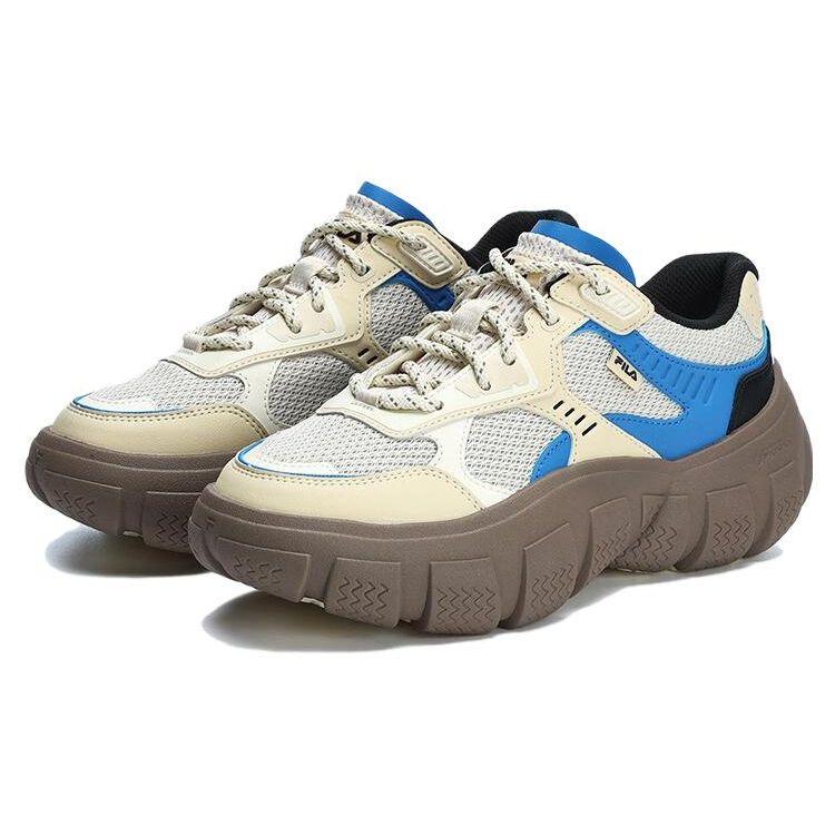 Fila Bolla Fabric Synthetic Leather Trendy Low-Top Dad Sneakers Women Sneakers Brown Blue F12W321105FBA