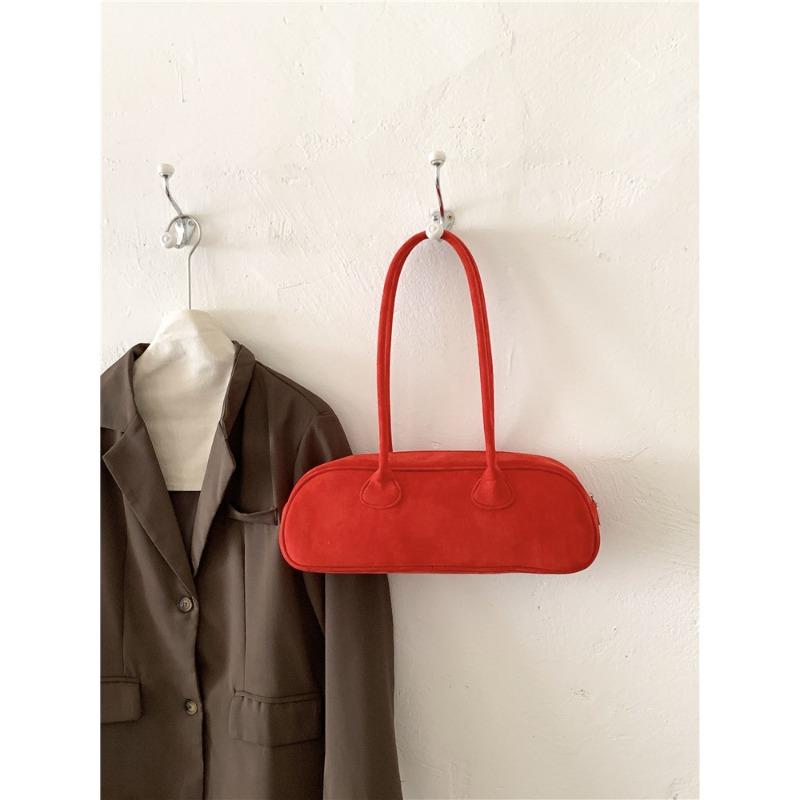 Autumn and Winter Suede Baguette Bag Women's Fashion Versatile Underarm Bag Women's Plush Retro New Shoulder Bag