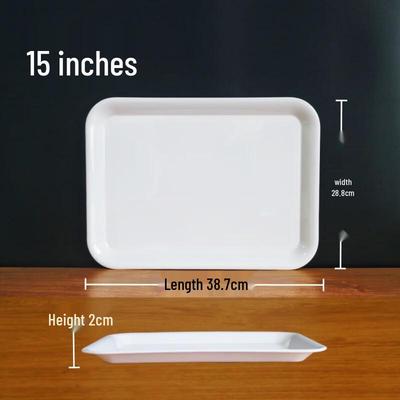 Handun 15-inch Melamine Beveled Edge Serving Trays - 10 Pack