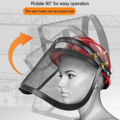 Steel Mesh Face Shield Aluminum Frame Adjustable Full Coverage Face Shield Debris Anti-splash Protection Visor for Gardening Lawn Mowing