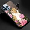 Cartoon Cute Cat Case for Iphone 14 13 11 12 Pro Max Mini Xs Xr X 7 8 6s Plus Se 2022 Tempered Glass Cover Animal Fundas