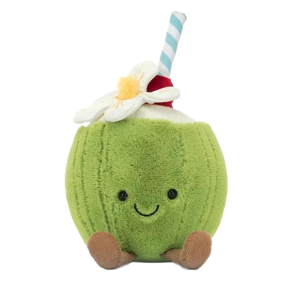 Cute Coconut Lemonade Plush Doll With Palm Tree Design Perfect Gift For Girls