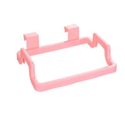 1Pc Kitchen Hanging Rubbish Bag Rack Garbage Storage Holder Bathroom Trash Hanger(Pink)