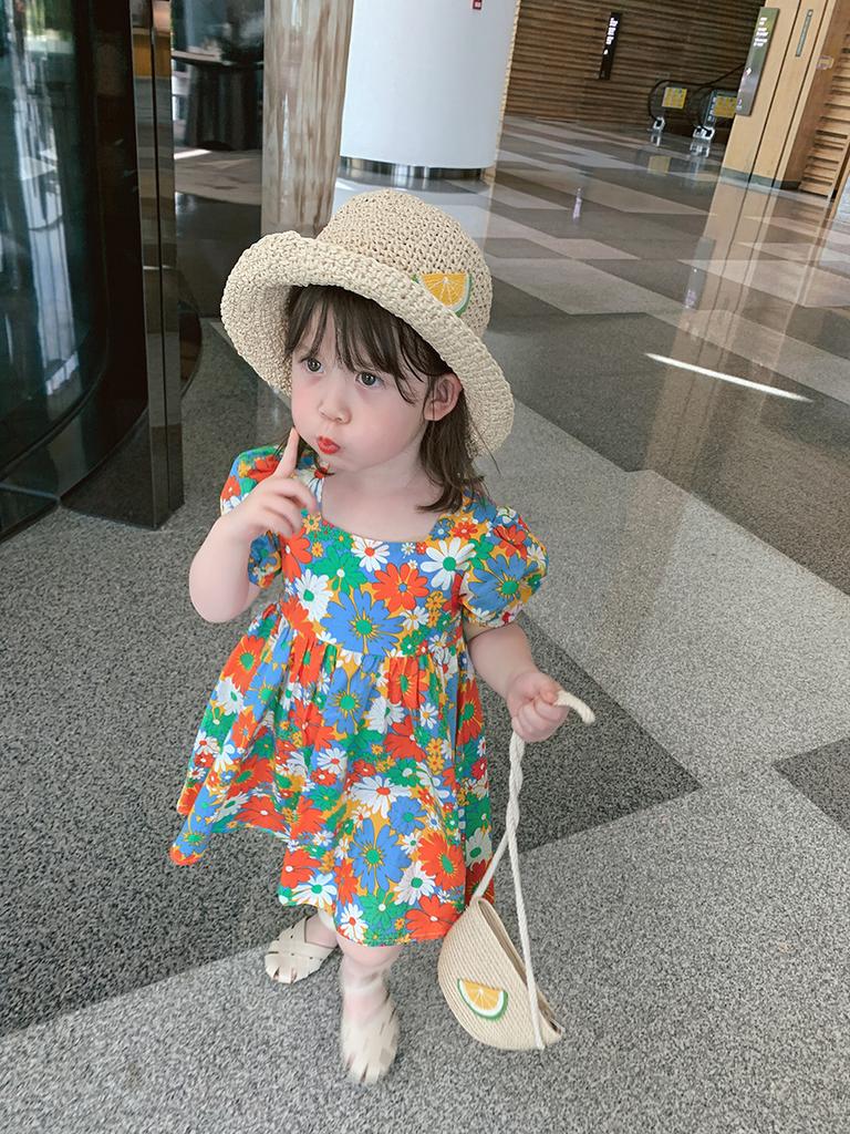 Girls' Summer Little Daisy Floral Skirt Baby Dress Pastoral Style Girls' Dress