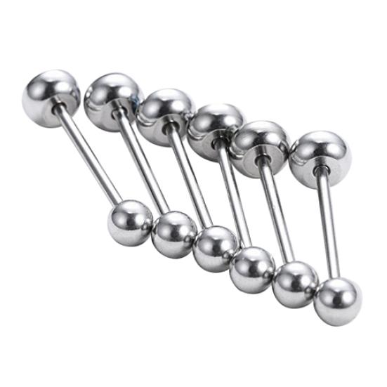 6Pcs Mixed Leopard Ball Barbell Bar Tongue Ring Stainless Steel Body Jewelry