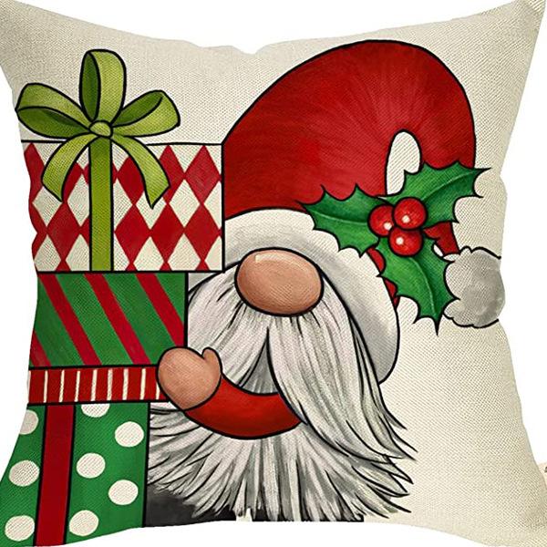 Neuer Weihnachts-Kissenbezug Elch Schneeflocken Festliche Dekoration Zuhause Sofa Wohnzimmer Kissen Kissen