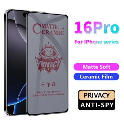 For iPhone 16 15 14 13 12 Mini 11 Pro Max X XS Max XR 8 7 6 6s Plus SE 2020 Matte Privacy Flexible Ceramics Screen Protector