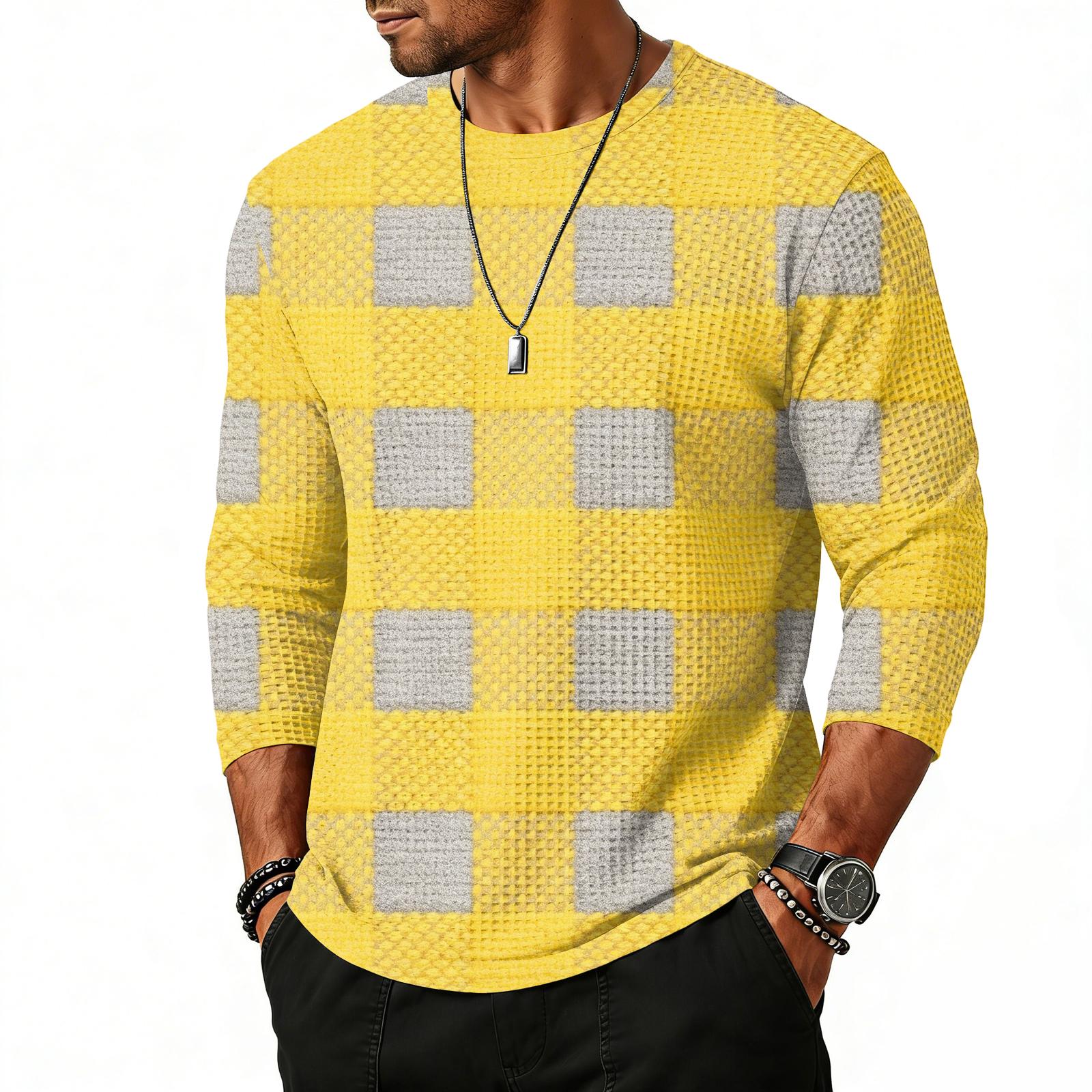 

Чоловічий топ з рукавом реглан три чверті XL жовтий