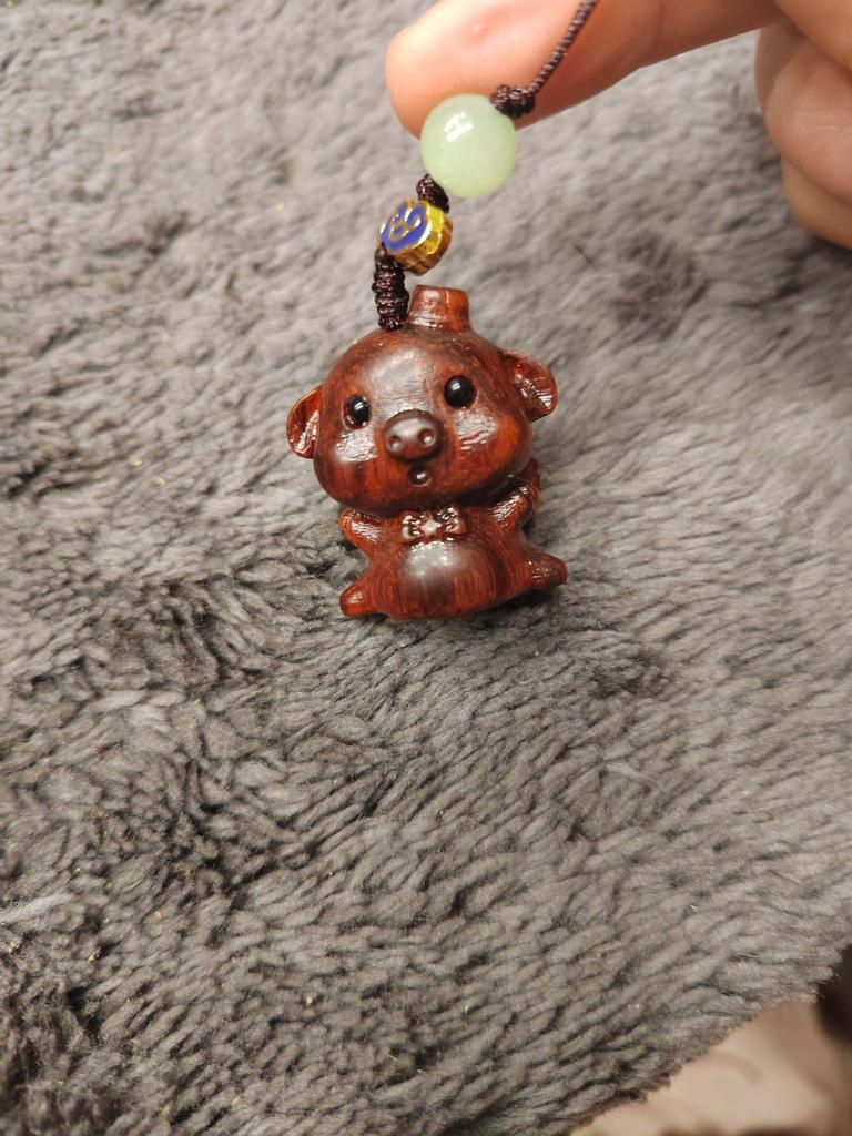 Green Sandalwood Zodiac Animal Guardians Phone Strap & Backpack Pendant